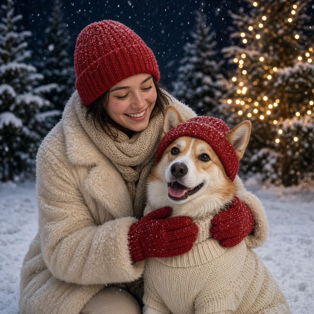 Red Beanie Snowfall