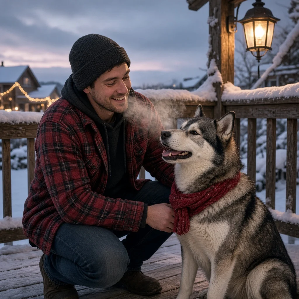 Snowy Porch Flannel